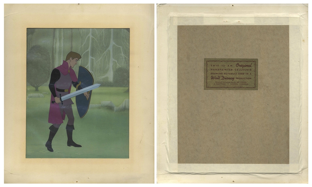 Lot of 7 Original ''Sleeping Beauty'' Cels, Including Large Cels of Aurora and Prince Philip